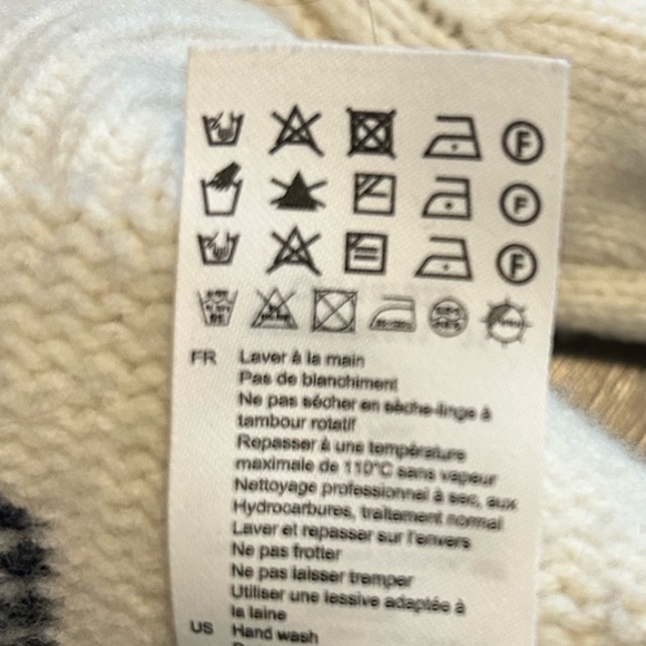 Sandro Cream and Navy Floral Intarsia Sweater - Picture 12 of 13